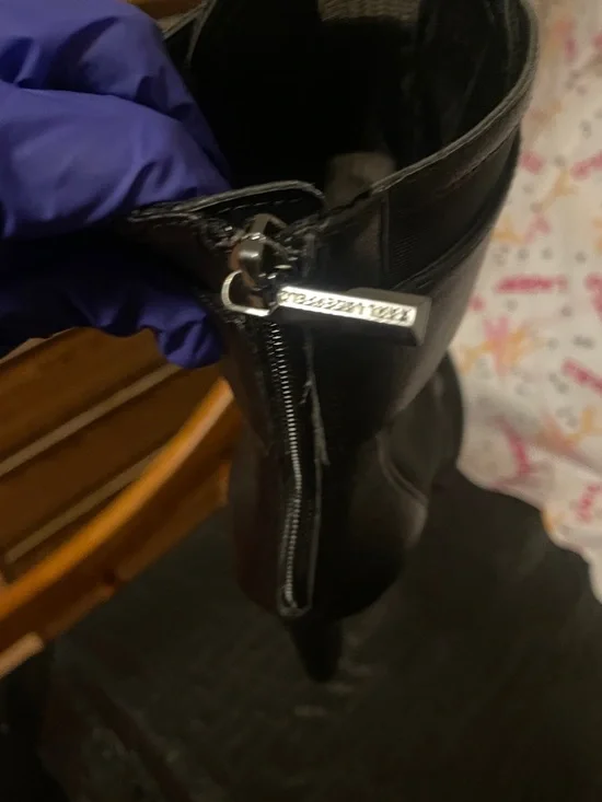 Karl Lagerfeld Black Logo-Stamped Ankle Boot - Picture 8 of 17